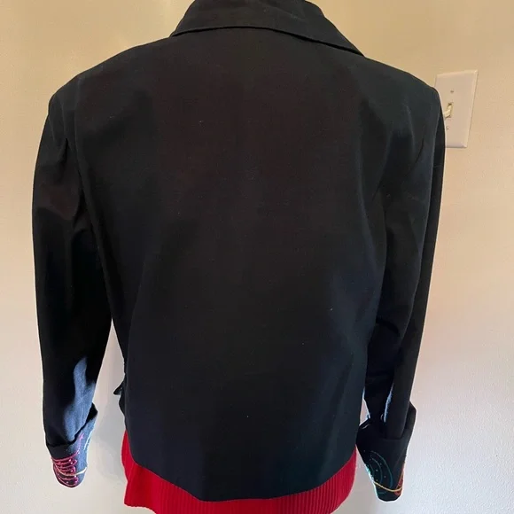 M Festive Colorful Waist Jacket. Detailing on front & cuff. 100% Cotton. - Picture 4 of 16